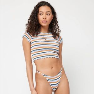 Lspace Printed Stripe Wildflower Top